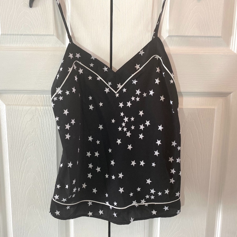 INC International Concepts Black and White Star Pajama Top